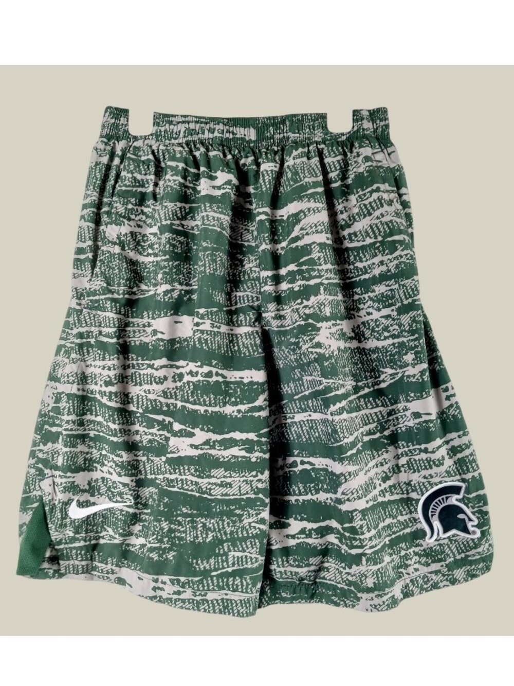 Nike Michigan State Spartan Athletic Shorts Mens S Green Gym Training Workout